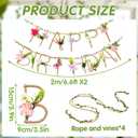 SUNBEAUTY 2 Pcs Wildflower Birthday Party Decorations 13.2FT Sturdy Hemp Rope Metal Happy Birthday Banner Handmade Hanging Banner 3D Garland Garden Tea Party Floral Decorations for Girls Women Baby