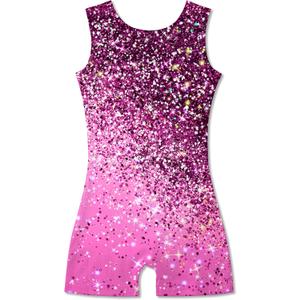 Idgreatim 2-10 Years Gymnastics Leotards for Girls Sparkly Biketards Unitards Athletic Tumbling Outfit (6-7 Years)