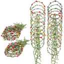 WILLBOND 48 Pcs Flower Headbands for Women Floral Garland Headbands Fairy Wreath Green Leaves Flower Headband Bulk for Women Wedding Festival Holiday Party Photography Props