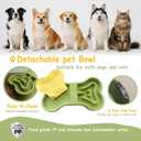 LittleEdenOutpost Bone Slow Feeder Bowl for Dogs Cats - 2-in-1 Lick Mat & Water Dish with 6 Non-Slip Pads, Food-Grade PP & Silicone Pet Bowl for Anti-ChokingFun FeedingAnxiety Relief (Green)
