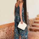 ANRABESS Women Jumpsuits 2026 Casual Sleeveless Spaghetti Strap Boho Wide Leg Rompers Summer Outfits Beach Vacation Clothes (Blue, S)