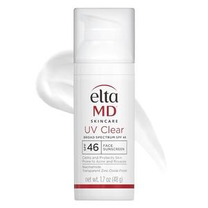EltaMD UV Clear Face Sunscreen SPF 46, Oil Free for Face with Zinc Oxide, Dermatologist Recommended Sunscreen Lotion, For Acne-Prone Sensitive Skin, 1.7 oz Pump exp 2027/06