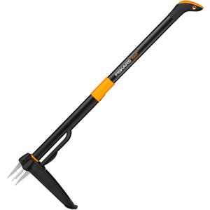 Fiskars Xact Weed Puller, Length: 1 m, Stainless Steel Handle/Plastic Handle, Black/Orange, 1020126