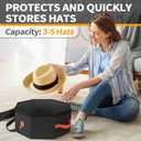 kushon Hat Storage Box for Women & Men, Hardboard Support Hat Boxes with 1 Door Hook Hat Organizer, Cowboy Hat Box for Travel, Hat Bag Hat Case (Black)