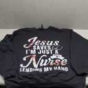 Jesus Saves I'm Just A Nurse Lending My Hand RN Christian Sweatshirt Size L