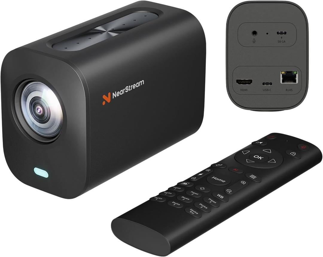VM20 Wired Streaming Camera 4K with 40X Hybrid Zoom/8 Noise Canceling Mics/Remote Control, Plug & Play, HDMI/USB/RJ45 Webcam for LiveStream, Video Call, Creator, Multicam Ready