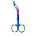 Cynamed Artzone Lister Bandage Scissors - Medical-Grade Stainless Steel Shears - Multi-Colored Rainbow Titanium Finish - Sharp Blades Cut Through Bandages, Dressing, Tape, Gauze, Clothing (3.5 in.)