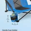 SONGMICS Set of 2 Portable Beach Chairs for Adults, Max. Load 330 lb Each, High Backrest, Cup Holder, Lightweight, Heavy-Duty, Blue UGCB067Q02V1, 21.7"D x 26"W x 30.7"H