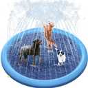 Raxurt Splash Pad, 67in Anti-Slip Splash Pad for Kids Dogs 0.58mm Thickened Dog Pool Splash Sprinkler Pad Durable Summer Outdoor Water Toys for Baby Toddler Boys Girls Pet (Blue)