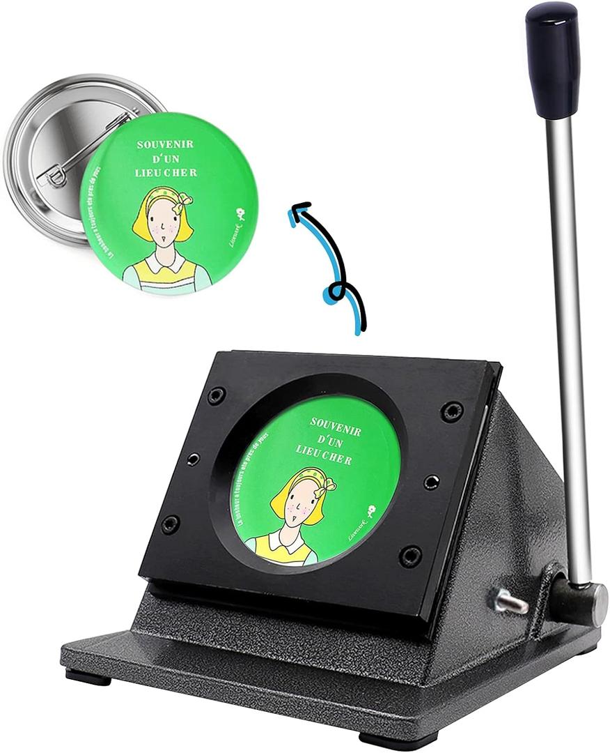 KUNHEWUHUA 2-1/4" 58mm Graphic Punch Die Cutter Badge Button Maker for 2-1/4" 58mm Badge