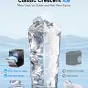 Crescent Ice Maker Countertop, 35Lbs/24H, Clear Ice Maker with Self-Cleaning & Timer, 16 Crystal-Clear Ice in 12 Mins, Countertop Ice Makers for Home, Office or Party (EXP 09/01/26)