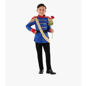 Morph Prince Costume For Boys, Prince Charming Character Outfit, Royal Dress Up for Kids Halloween Costume, Size Small