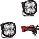 Baja Designs Squadron Sport LED Light Pods for Jeeps, Truck, Off Road, UTV - 2 PCS LED with Wiring Harness (Spot Beam; Clear)