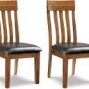 Signature Design by Ashley Ralene Rake Back 19" Dining Room Chair 2 Count, Medium Brown