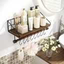 Alsonerbay Floating Shelf Wall-Mounted, Coffee Bar Shelf with Hooks and Towel Bar, Kitchen Shelves for Organizing Cooking Utensils and Mugs