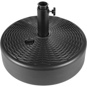 FLAME&SHADE Patio Umbrella Base Stand - 60 lbs 17.7" Fillable Outdoor Umbrella Base, Water Filled Heavy Duty Base for Table Market Umbrella Holder, Garden, Backyard, Pool, Beach(Black)
