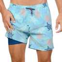 INGEAR Men's Athletic Stretch Workout Shorts Gym Quick Dry Running Trunks Boxer Lining S