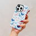 Designed for iPhone 16 Pro Max Phone Case,Cute Butterfly with Shockproof Slim Soft TPU Hard PC Protective Phone Cases Cover for Women Girls Aesthetic-Butterfly