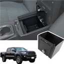 Center Console Storage Safe Box Compatible with Toyot@ Tacoma 2016-2022Central Control Armrest Safe Gun Storage BoxWith 3-position combination lock and key Accessories (Black A)
