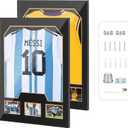 Nice C Jersey Frame Display Case, Jersey Frame with Picture Slots (2 Pack) | Jersey Shadow Box Display Case, 98% UV Protection, Football, Basketball, Sports Jersey Display, Black & Gold