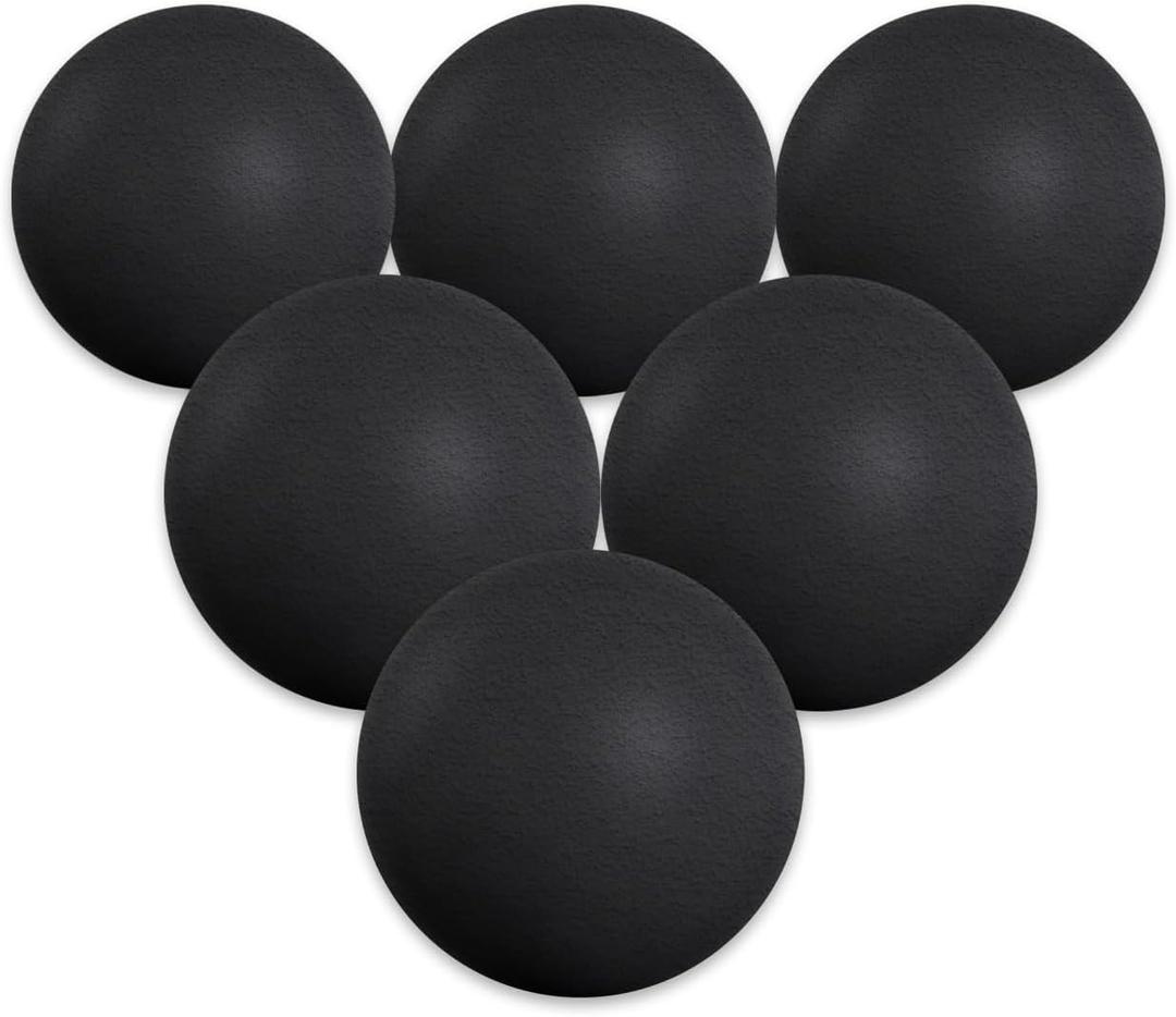 KEESHA Ceramic Fire Pit Balls, 5" Set of 6 Round Fire Spheres for Indoor and Outdoor Fire Pits or Fire Bowl, Reusable Fire Balls for Natural or Propane Fireplace, Black