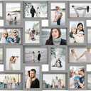 Jerry & Maggie 46 collage frame 24 pictures, picture frames collage wall decor, 24 slot picture frame Wall Hanging For 64 Photo, Grey