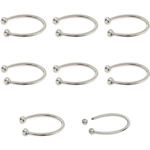 8Pcs Alloy Bikini Clips, Metal U Shape Ring Garment Clasps, Bra Hook Closure, Swimwear Front Clasp, Bra Clasp Replacement Part for Lingerie Sewing Bra Swimwear Buckle Making Garment Accessory (Sliver)