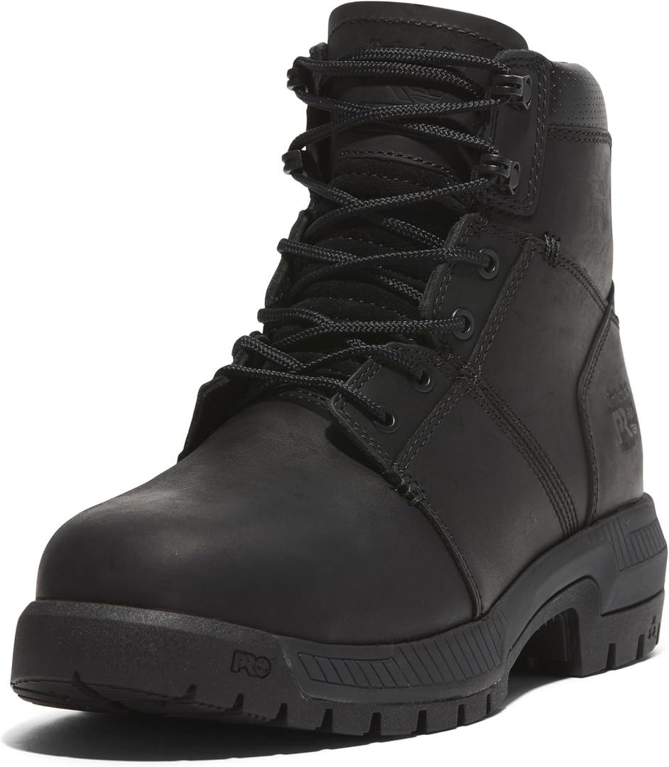 Timberland PRO Mens Montauk 6 Inch Steel Safety Toe Industrial Work Boot (9, Jet Black)