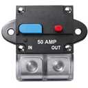 50 Amp Circuit Breaker with Manual Reset Switch for RVs Trolling Boat Marine Truck Vehicles Stereo Audio Electronic Battery Solar System, 12V-48VDC Waterproof