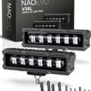 NAOEVO 6 Inch LED Light Bar, 50W 2600LM LED Fog/Off Road Lights for Trucks/Cars/Boat, 2 Pcs (White)