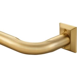 1 1/4 Diam Large Room Darkening Rods, 84-134Inch(7-11ft) Length Telescoping Wrap Around Curtain Rods For Bedroom Living Room Kitchen, Warm Gold