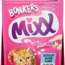 BONKERS Mixx, Wet Lickable Succulent Salmon Flavor Cat Treats, Real Meat, Training or Food Topper, for All Breeds and Ages, Value Pack (15 Pack, 60 Tubes), Best Buy 02/08/2027
