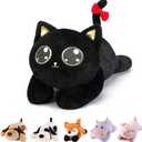 meowtastic Black Cat Weighted Stuffed Animals - 22 Inch 4.5 Pounds Weighted Plush Cat Stuffed Animal - Big Kitten Toys Pillow - Cute Plush Toys Gifts for Kids & Adults (22" 4.5 lbs) (Medium)