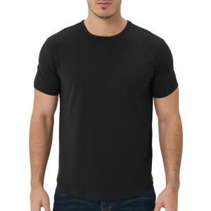 netdraw Men's Ultra Soft Bamboo Viscose T-Shirt Curve Hem Lightweight Cooling Short/Long Sleeve Casual Basic Tee Shirt, S