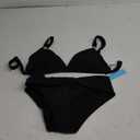 Yonique Women Two Piece Bathing Suits Push Up Bikini Set Halter Swimsuit Vintage Swimwear (Small, Black Color)