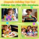 65PCS Mini Travel Magnetic Tiles with Case Set Toddler Essentials Toys, Magnetic Building Blocks Kids Games Sensory Montessori Education Learning Toys for 3+ Year Old Boys Girls Birthday Gifts