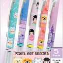 Pentel EnerGel RTX Liquid Gel Pen, Kawaii Tokyo Designs, (0.7mm), Medium Line, Black Ink, Pack of 5 (BL77KWIPF5A)