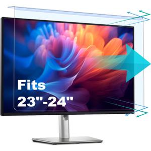 Anti-Blue Light & Anti-Scratch Screen Protector Shield for 23, 23.6, 23.8, 24 Inches Desktop Computer Monitor, Hanging Block Filter Panel for Eye Protection