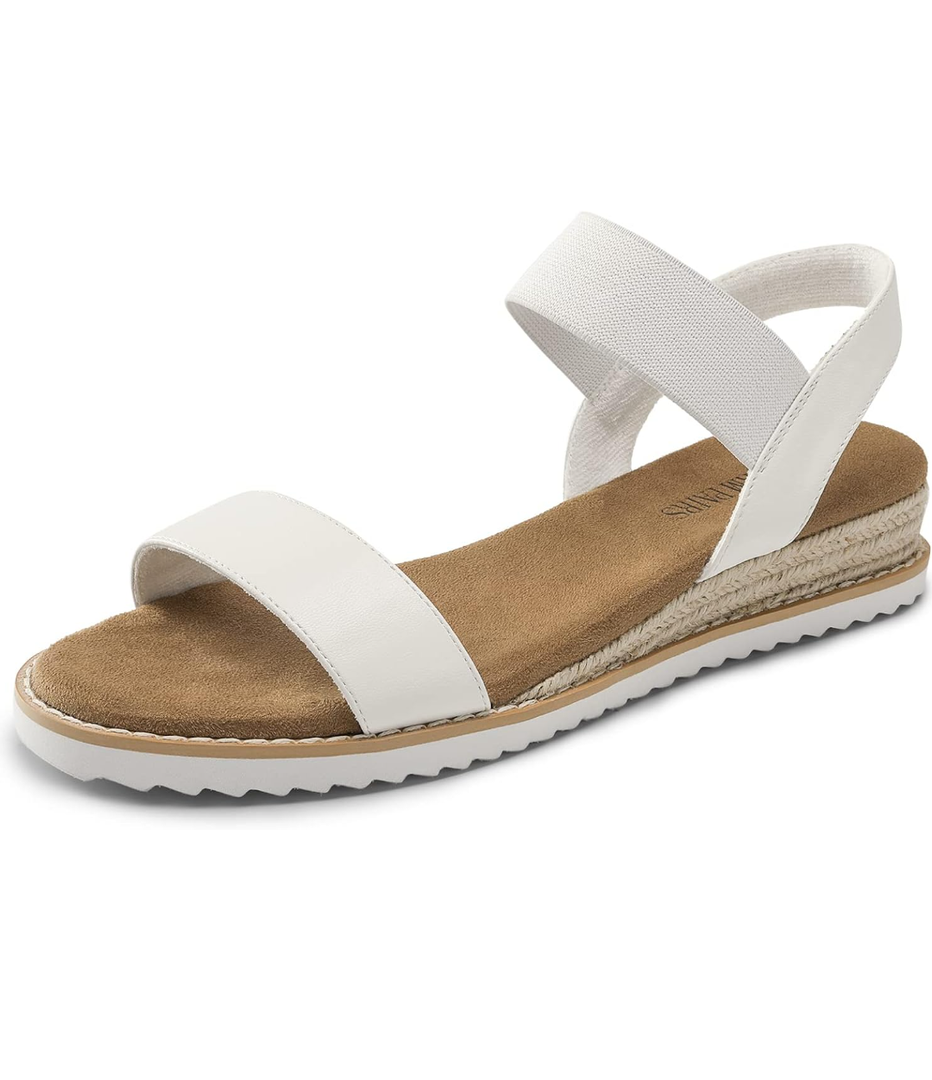 DREAM PAIRS Womens Espadrilles Ankle Stretch Elastic Strap Open Toe Wedges Flats Sandals Size 8