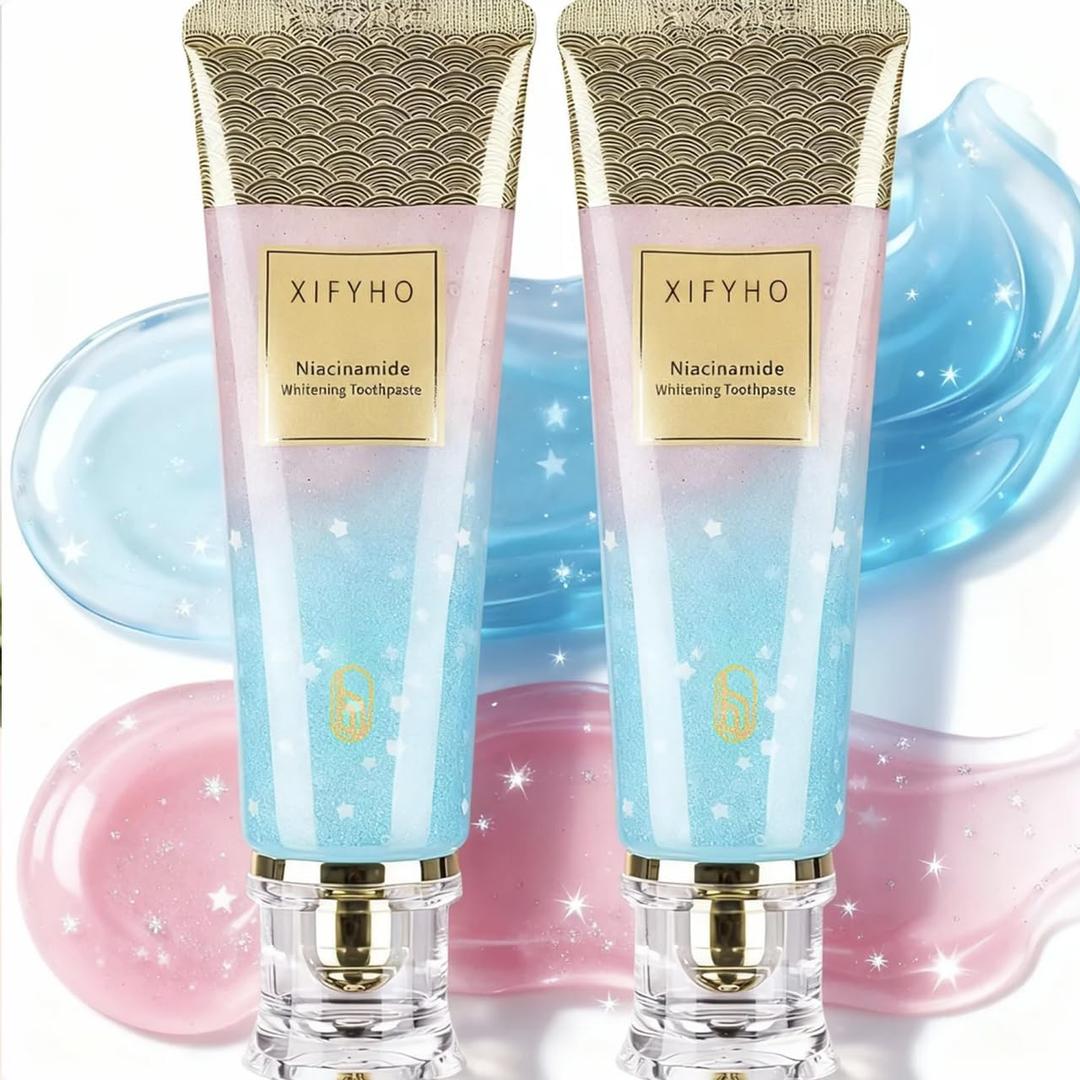 Niacinamide Whitening Toothpaste, 2.5% Niacinamide Powerful Whitening Toothpaste, Natural Gentle Care, Deeply Removes Stains, Fresh Mint Flavor, Improves Gum Health, Freshens Breath (2 Pack)