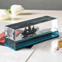 Unsinkable Black Pearl Pirate Wavey Boat Toy Model Desk Acrylic Paperweight Liquid Wave Decorations for Car Cruise Ship in a Bottle Box Toys (B-Small)