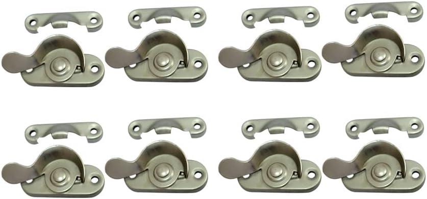 QCAA Steel Window Sash Lock, CTC 2", Satin Nickel, 8 Pack, Made in Taiwan