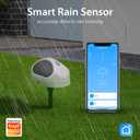 Wireless Rain Sensor Smart Rain Gauge, 45M Range IP65 Waterproof Rainfall Detector with 180/90 Mounting for Rain Gauge Outdoor, Work with app