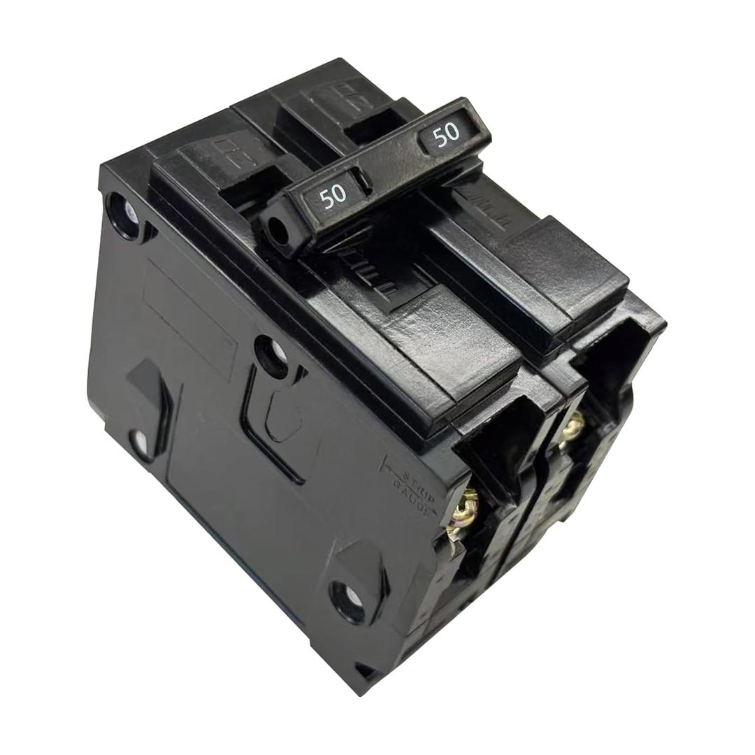 QP250 50A 2-Pole Circuit Breaker Type QP - Plug-in Mount 10kA 120/240V Thermal Magnetic - Compatible with Siemens PL/ES Load Centers & Panel Boxes