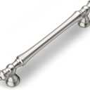 Amerdeco 10 Pack Brushed Satin Nickel Cabinet Hardware - 5 Inch(128mm) Hole Center Kitchen Cabinet Handles for Bathroom and Dresser Pulls - ZH0014