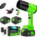 Leaf Blower Cordless, Handheld Leaf Blower with 2 X 4.0Ah Battery and Charger, 6 Speed Modes, Lightweight Blowers for Lawn Care, Patio, Yard, Dust,Blowing Leaves,Snow (Green)
