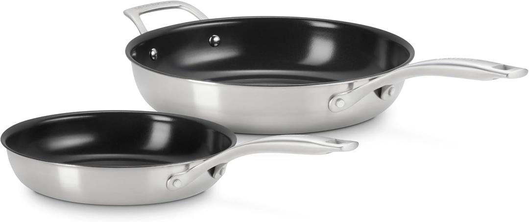 Essential Stainless Steel Set of 2 Non-Stick Round Frying Pan, 9.5" and 11 "