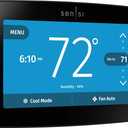 Emerson Sensi Touch Wi-Fi Smart Thermostat with Touchscreen Color Display, Works with Alexa, Energy Star Certified, C-wire Required, ST75 Black 5.625" x 3.4" x 1.17"