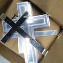 16pcs of Acrylic Cross Cake Topper, Cross Cake Charm for Baptism, Christening, Holy Communion Cake (6'', Silver Mirror)