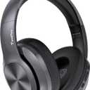 TuneFlux Wireless Bluetooth Headphones Over Ear, 80H Playtime, 3EQ Sound Modes, HiFi Stereo Headphones with Deep Bass, Foldable Bluetooth 5.3 Headsets for Smartphone/PC/Computer-Metallic